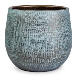 Ryan Plant Pot - Blue Gold 20 Ryan Plant Pot - Blue Gold -Indoor Plant Store Ryan Plant Pot Blue Gold 22x20cm