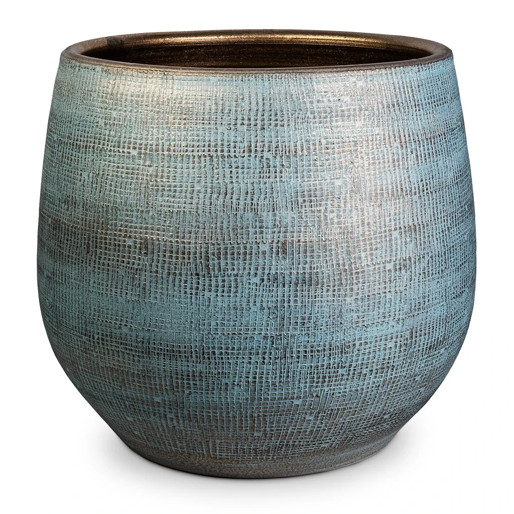 Ryan Plant Pot - Blue Gold 11 Ryan Plant Pot - Blue Gold - Image 11