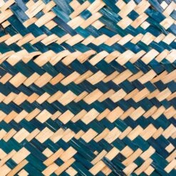 Seagrass Tribal Basket - Teal Lined -Indoor Plant Store Seagrass Tribal Basket Teal Lined SWATCH