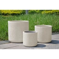 Raindrop Round Planter - Stone -Indoor Plant Store Stone Planters Round LS1